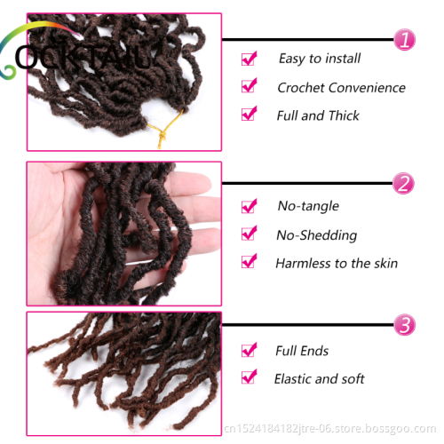 18inch Bobbi Boss Nu Locs Crochet Hair Japanese Kaneka Fiber 21 strands/pack Goddess Faux Locs Crochet Braids Synthetic Braiding